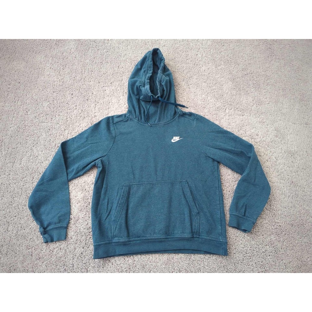 Nike Pullover Womens Medium Blue Cowl Neck Pocket Swoosh Logo Athletic